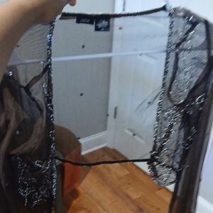 Sheer Brown and Silver Embellished Top